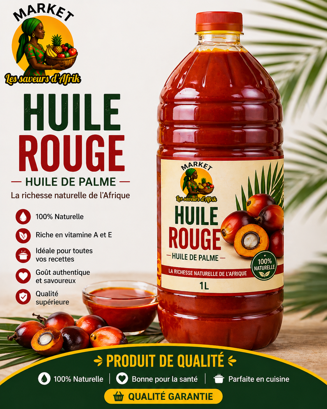 Huile de Palme Rouge - Huile Traditionnelle