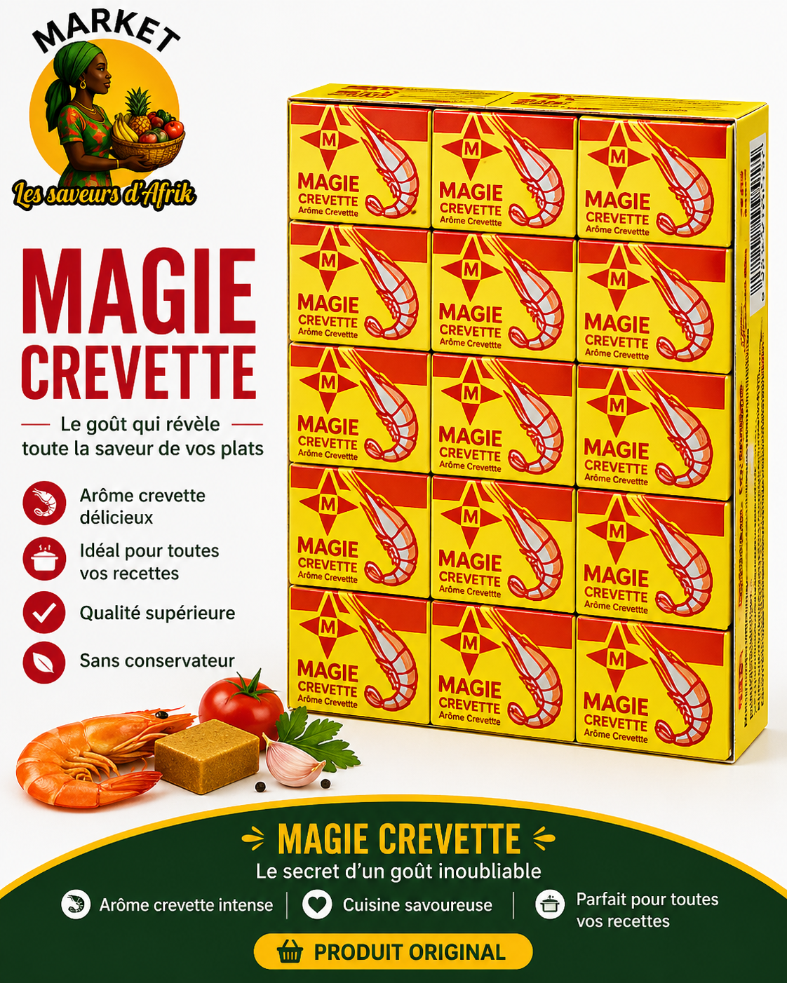 Magie Crevette – Cube Assaisonnement Arôme Crevette