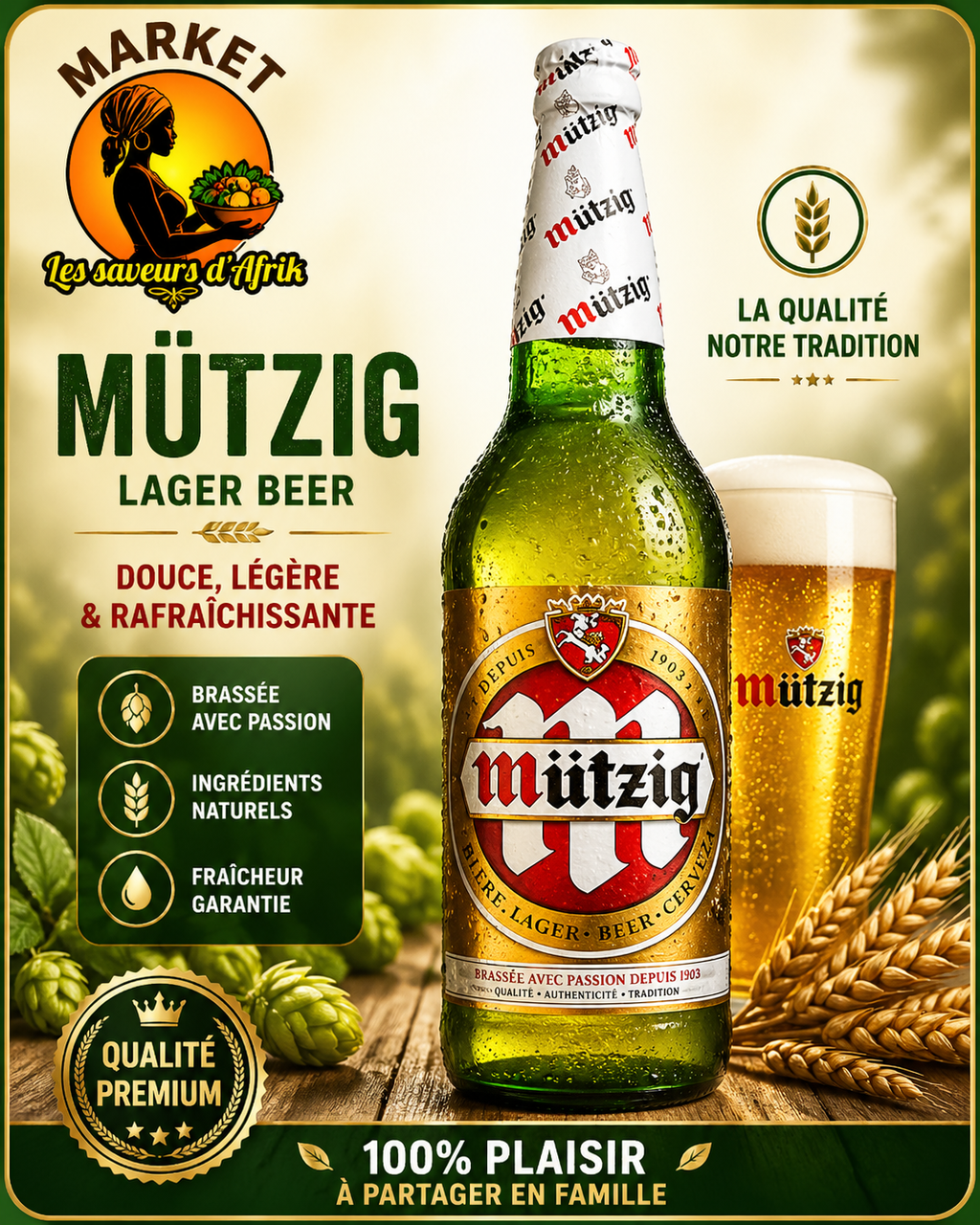 Mützig Lager Beer – Bière Douce, Légère & Rafraîchissante