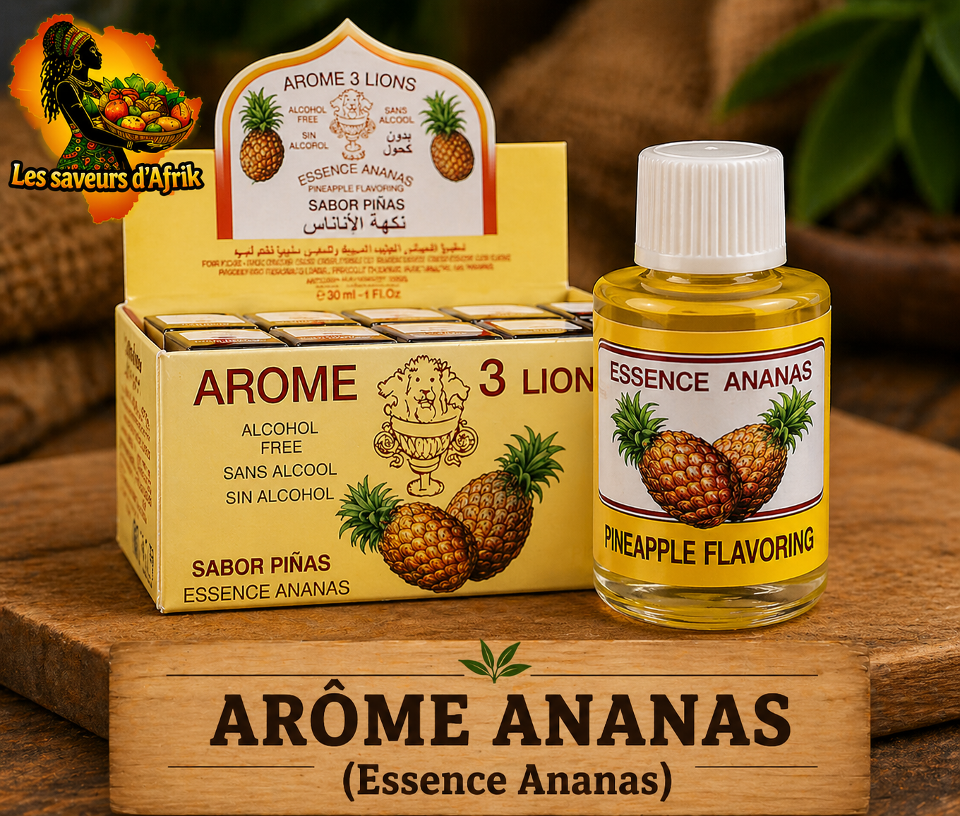 Arôme 3 Lions – Essence Ananas Sans Alcool 30ml