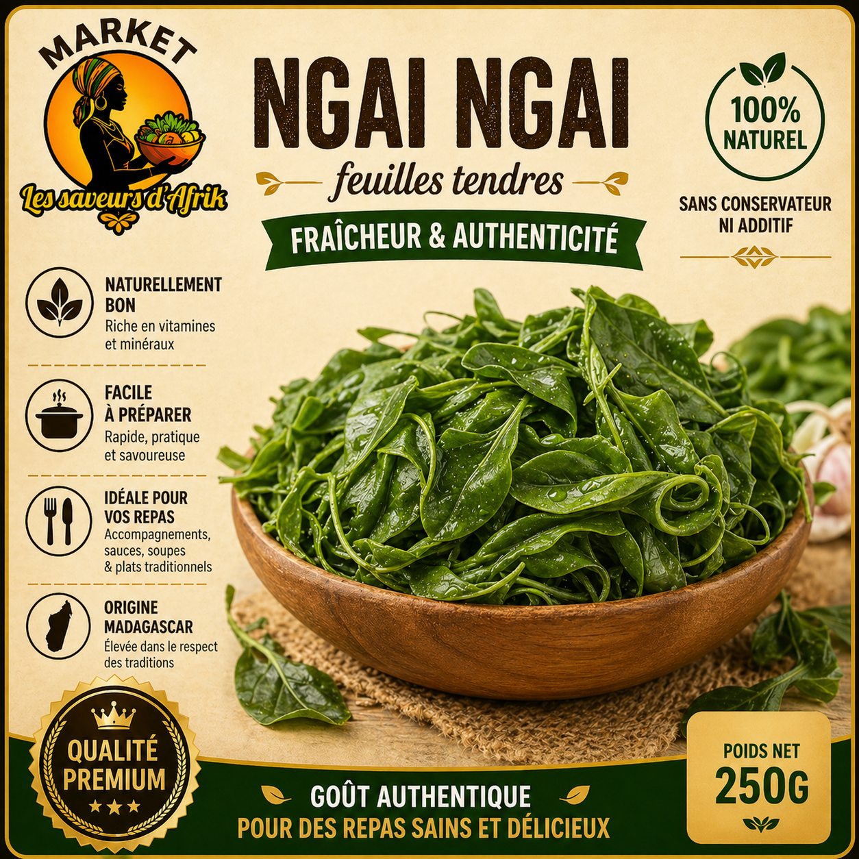Ngai Ngai – Feuilles Tendres Fraîcheur & Authenticité 100% Naturel 250g