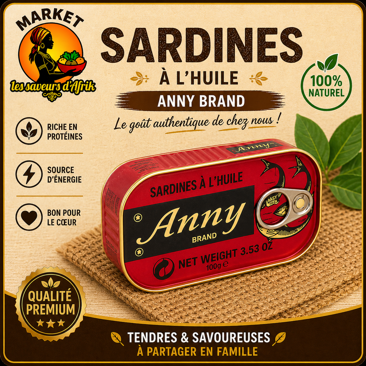 Sardine Anny à l’Huile – Conserve de Sardines Africaine