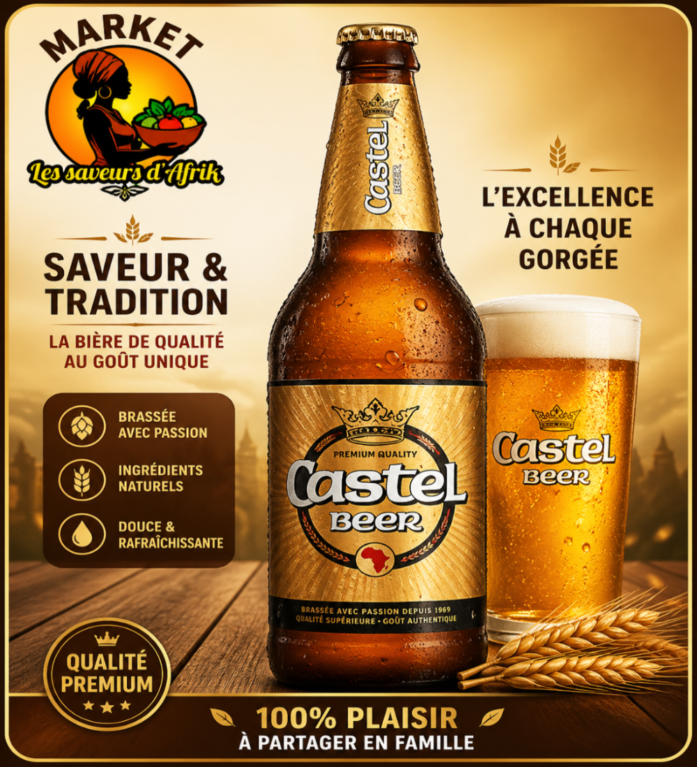 Castel Beer – Bière Africaine Premium Qualité Supérieure