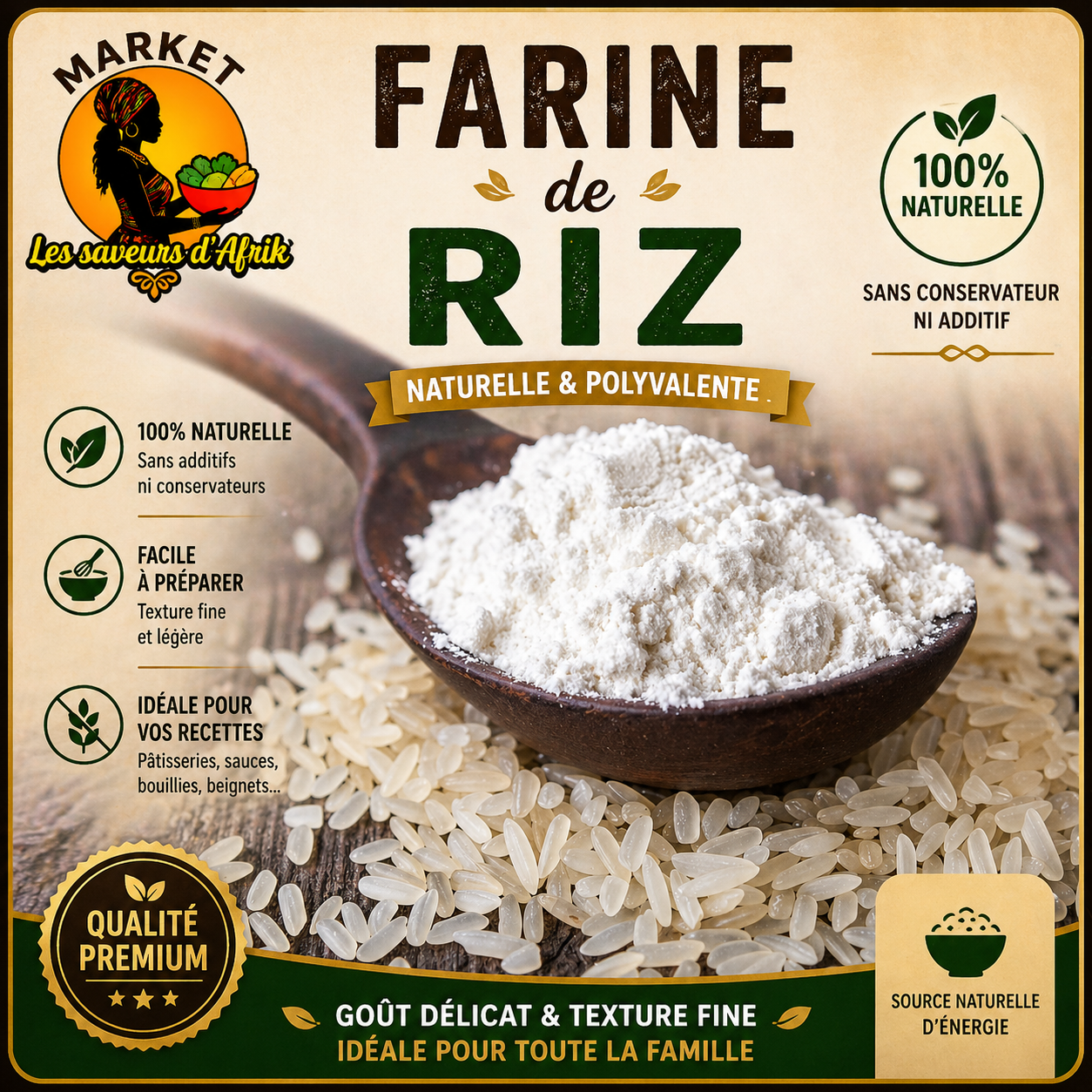 Farine de Riz – Naturelle & Polyvalente 100% Naturelle
