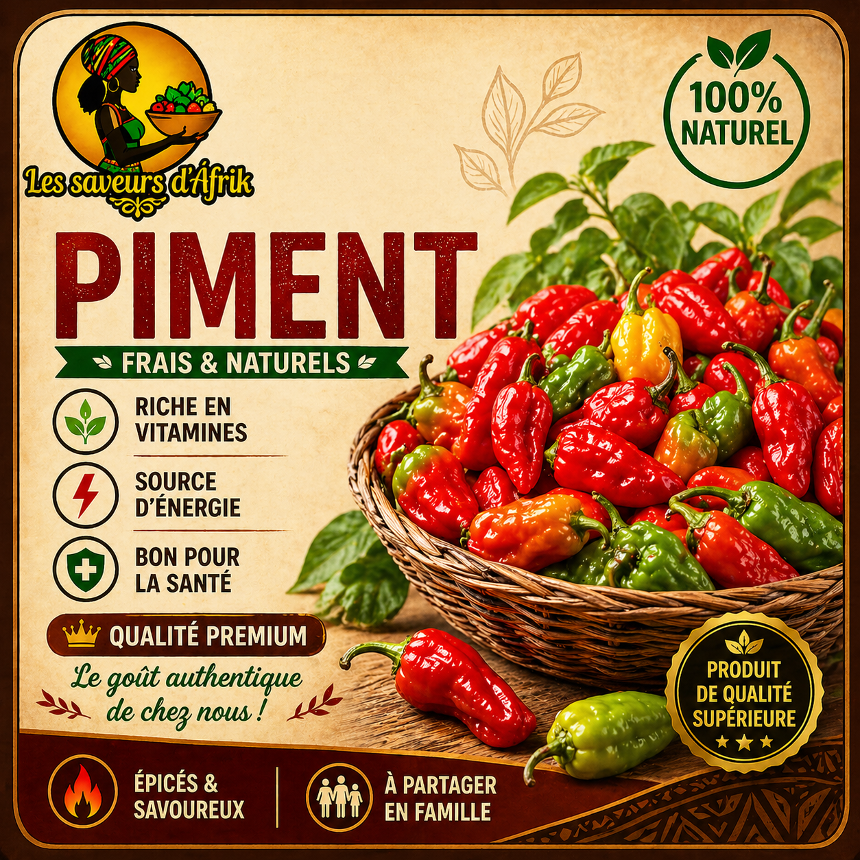 Piment Vert Africain - Piquant Frais