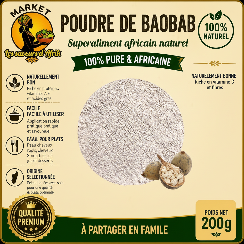 Poudre de Baobab - 100% PURE & AFRICAINE